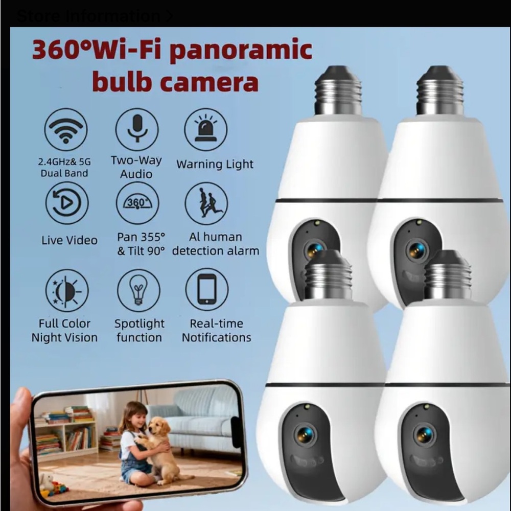 One Smart Net Lightbulb Camera in White - Picture 3 of 7
